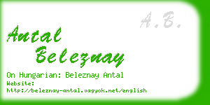 antal beleznay business card